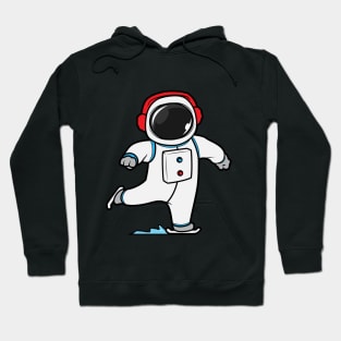 Astronaut at ice skating with ice skates Hoodie